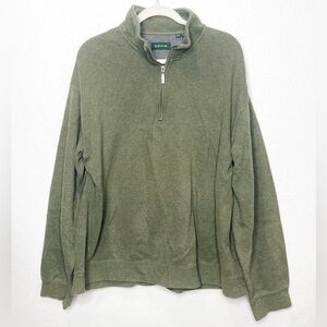 Orvis Signature Luxury Men’s 1/4 Zip Pullover 100% Cotton Olive Green 2LJZ XXL